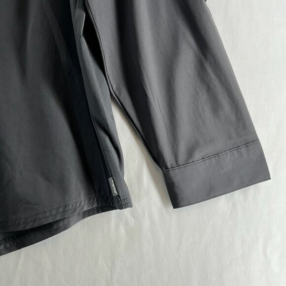 Eddie Bauer Departure 2.0 Long-Sleeve Shirt Women XL Roll Tab Button Up Charcoal - Picture 9 of 14